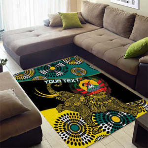 Personalized Mozambique Area Rug African Elephant With Capunala Pattern