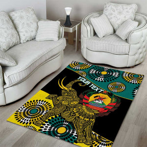 Personalized Mozambique Area Rug African Elephant With Capunala Pattern