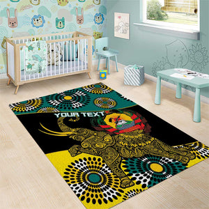 Personalized Mozambique Area Rug African Elephant With Capunala Pattern