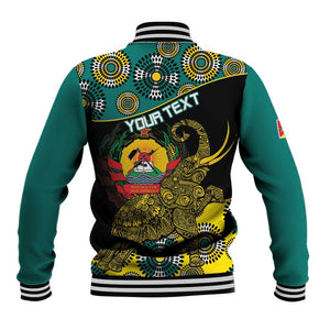 Personalized Mozambique Baseball Jacket African Elephant With Capunala Pattern