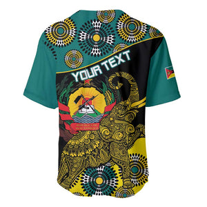 Personalized Mozambique Baseball Jersey African Elephant With Capunala Pattern