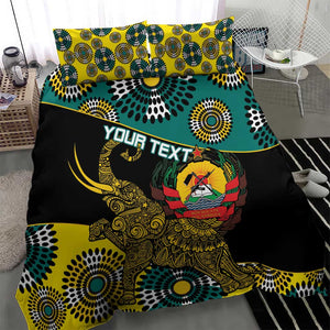 Personalized Mozambique Bedding Set African Elephant With Capunala Pattern