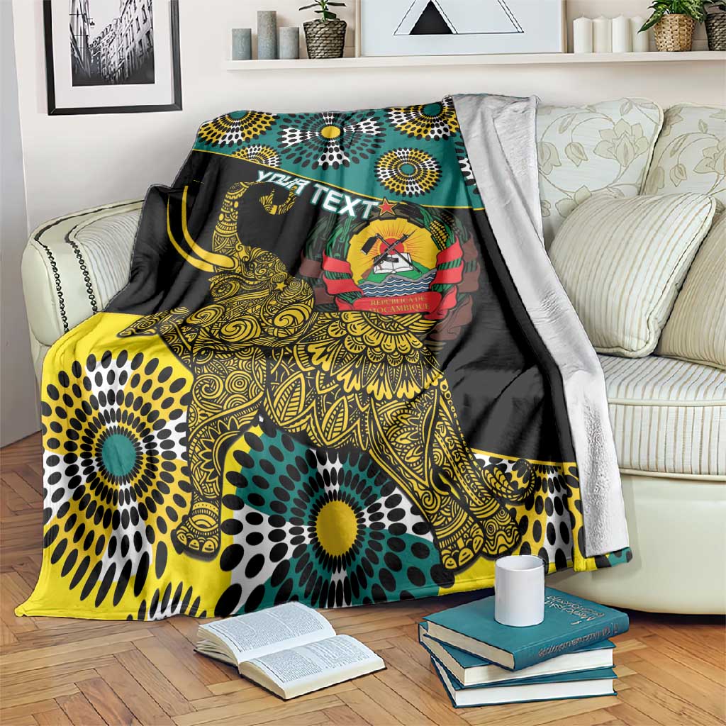 Personalized Mozambique Blanket African Elephant With Capunala Pattern