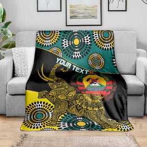 Personalized Mozambique Blanket African Elephant With Capunala Pattern