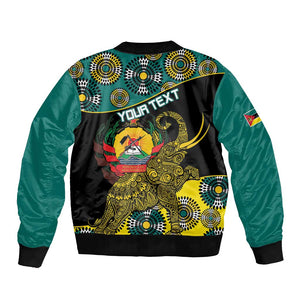 Personalized Mozambique Bomber Jacket African Elephant With Capunala Pattern