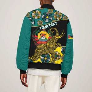 Personalized Mozambique Bomber Jacket African Elephant With Capunala Pattern