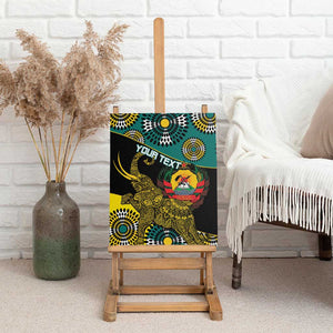 Personalized Mozambique Canvas Wall Art African Elephant With Capunala Pattern