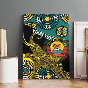 Personalized Mozambique Canvas Wall Art African Elephant With Capunala Pattern