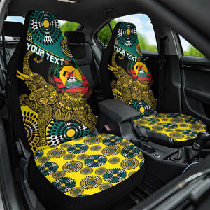 Personalized Mozambique Car Seat Cover African Elephant With Capunala Pattern