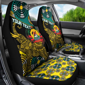 Personalized Mozambique Car Seat Cover African Elephant With Capunala Pattern