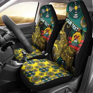 Personalized Mozambique Car Seat Cover African Elephant With Capunala Pattern