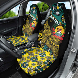 Personalized Mozambique Car Seat Cover African Elephant With Capunala Pattern