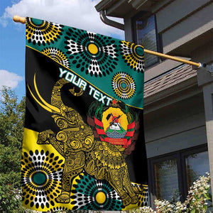 Personalized Mozambique Garden Flag African Elephant With Capunala Pattern