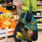 Personalized Mozambique Grocery Bag African Elephant With Capunala Pattern