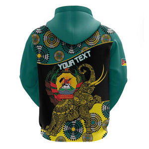 Personalized Mozambique Hoodie African Elephant With Capunala Pattern