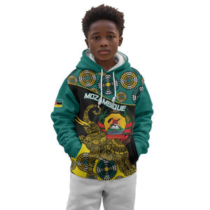 Personalized Mozambique Kid Hoodie African Elephant With Capunala Pattern