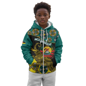 Personalized Mozambique Kid Hoodie African Elephant With Capunala Pattern