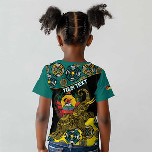 Personalized Mozambique Kid T shirt African Elephant With Capunala Pattern