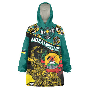 Personalized Mozambique Kid Wearable Blanket Hoodie African Elephant With Capunala Pattern