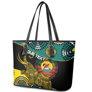 Personalized Mozambique Leather Tote Bag African Elephant With Capunala Pattern