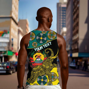 Personalized Mozambique Men Tank Top African Elephant With Capunala Pattern