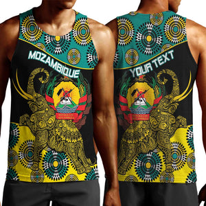 Personalized Mozambique Men Tank Top African Elephant With Capunala Pattern