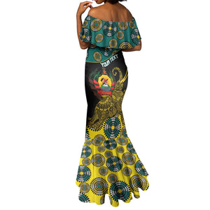 Personalized Mozambique Mermaid Dress African Elephant With Capunala Pattern