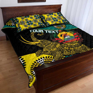 Personalized Mozambique Quilt Bed Set African Elephant With Capunala Pattern