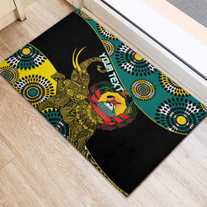 Personalized Mozambique Rubber Doormat African Elephant With Capunala Pattern