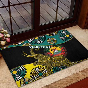 Personalized Mozambique Rubber Doormat African Elephant With Capunala Pattern