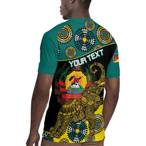 Personalized Mozambique Rugby Jersey African Elephant With Capunala Pattern