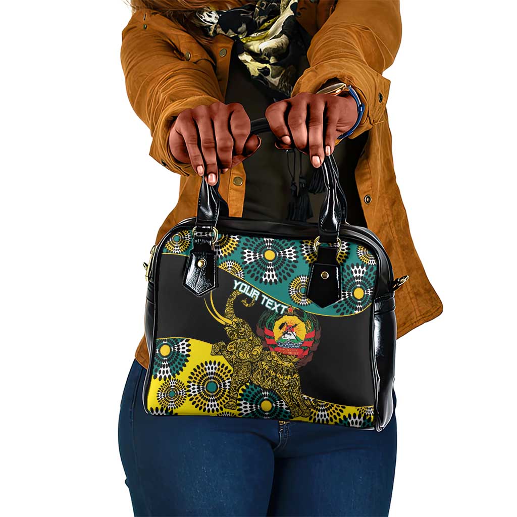 Personalized Mozambique Shoulder Handbag African Elephant With Capunala Pattern