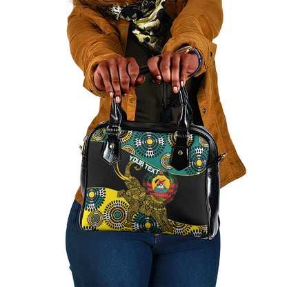 Personalized Mozambique Shoulder Handbag African Elephant With Capunala Pattern