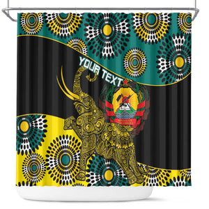 Personalized Mozambique Shower Curtain African Elephant With Capunala Pattern