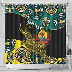 Personalized Mozambique Shower Curtain African Elephant With Capunala Pattern