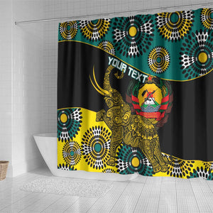 Personalized Mozambique Shower Curtain African Elephant With Capunala Pattern