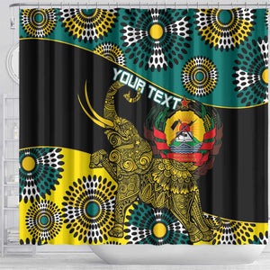 Personalized Mozambique Shower Curtain African Elephant With Capunala Pattern