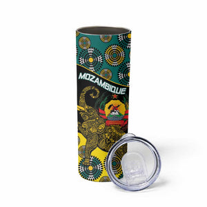 Personalized Mozambique Skinny Tumbler African Elephant With Capunala Pattern