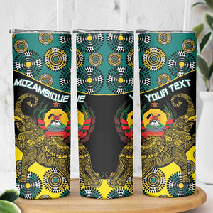 Personalized Mozambique Skinny Tumbler African Elephant With Capunala Pattern