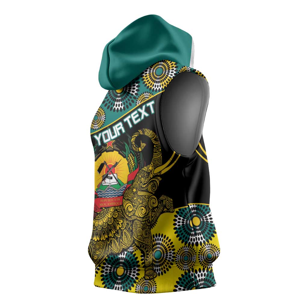 Personalized Mozambique Sleeveless Hoodie African Elephant With Capunala Pattern - African Pride
