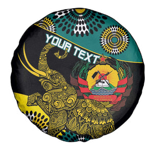 Personalized Mozambique Spare Tire Cover African Elephant With Capunala Pattern