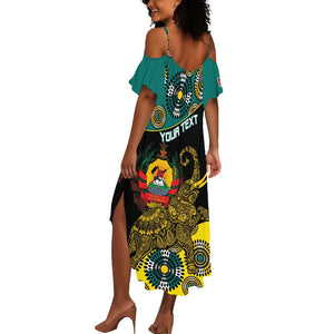 Personalized Mozambique Summer Maxi Dress African Elephant With Capunala Pattern