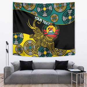 Personalized Mozambique Tapestry African Elephant With Capunala Pattern