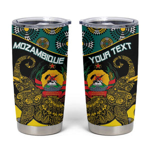 Personalized Mozambique Tumbler Cup African Elephant With Capunala Pattern