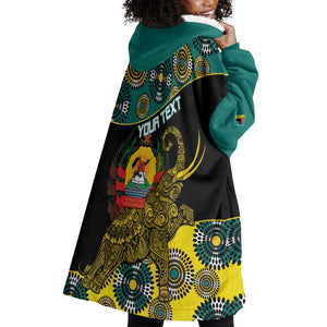 Personalized Mozambique Wearable Blanket Hoodie African Elephant With Capunala Pattern