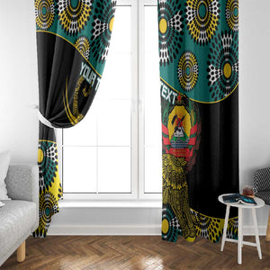 Personalized Mozambique Window Curtain African Elephant With Capunala Pattern