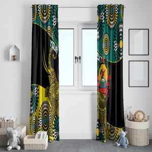 Personalized Mozambique Window Curtain African Elephant With Capunala Pattern