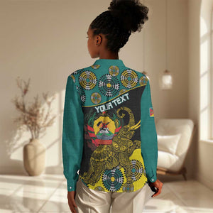 Personalized Mozambique Women Casual Shirt African Elephant With Capunala Pattern