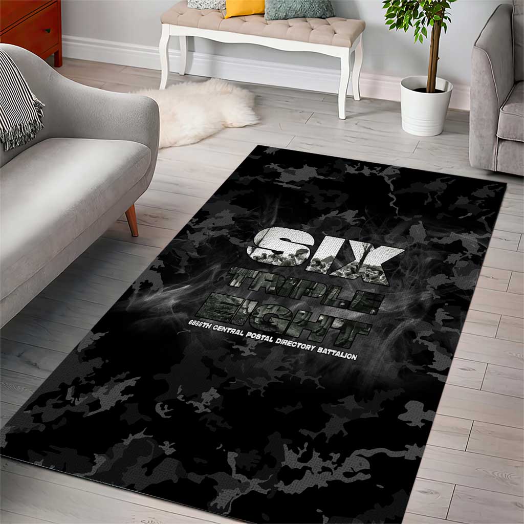 African American Heroes Area Rug Six Triple Eight - Camo Style
