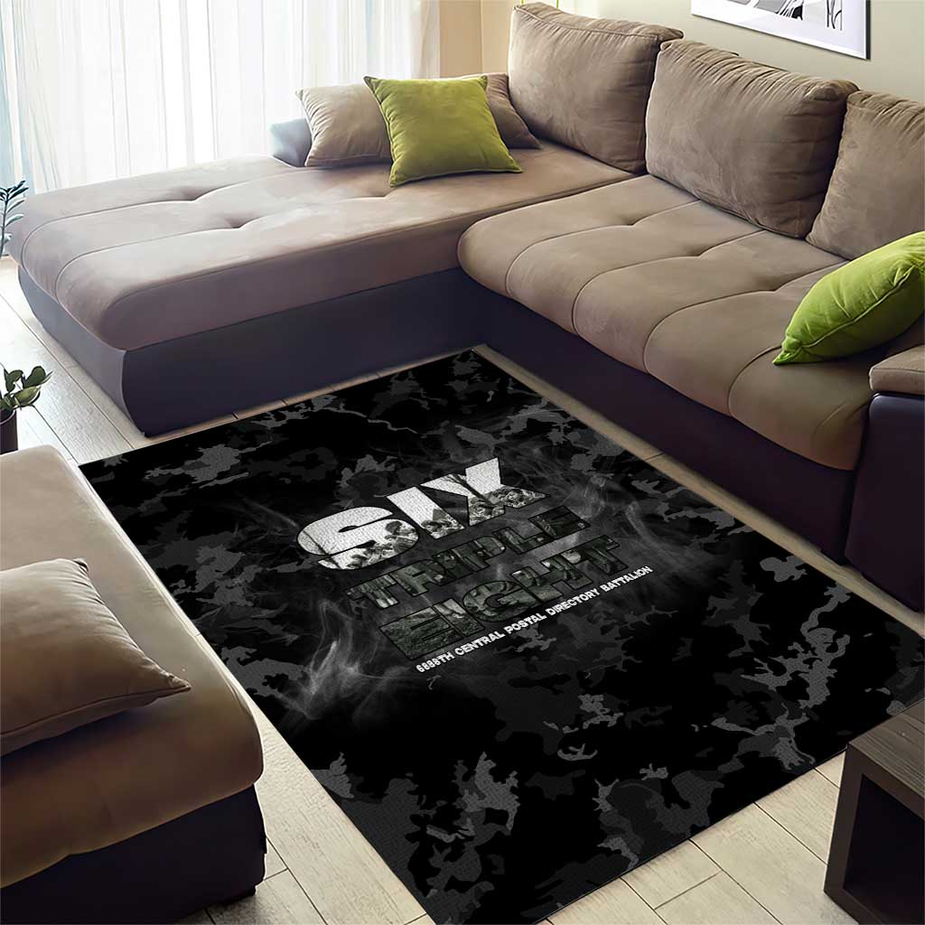 African American Heroes Area Rug Six Triple Eight - Camo Style
